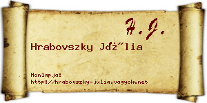 Hrabovszky Júlia névjegykártya