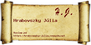 Hrabovszky Júlia névjegykártya