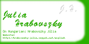 julia hrabovszky business card
